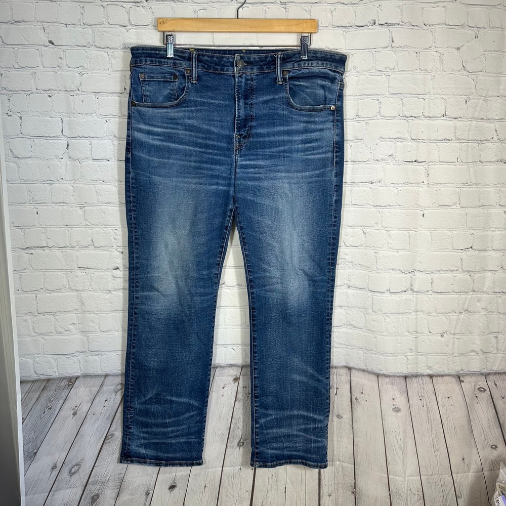 American Eagle Airflex+ Mens Straight Leg Jeans Medium Wash Blue Denim 38